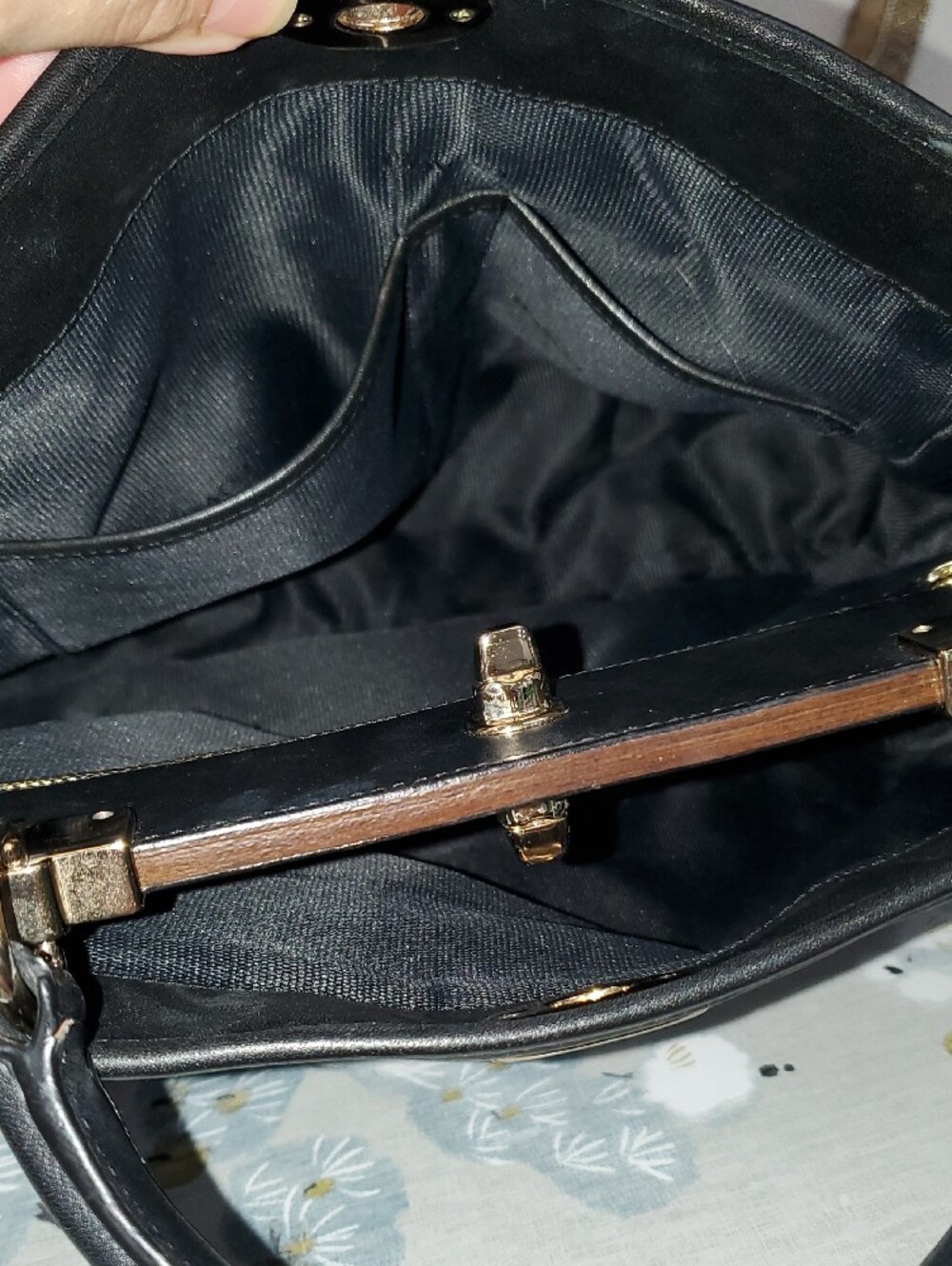 COACH Gramercy Black Leather Satchel Bag - Picture 12 of 17
